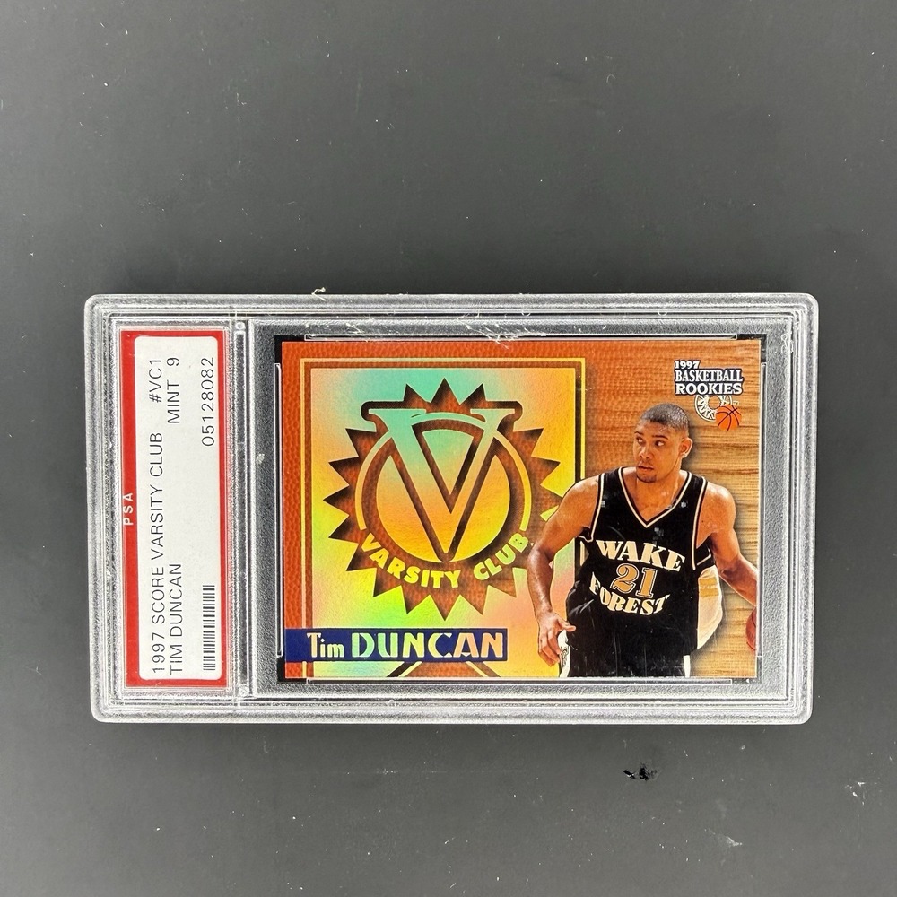 1997 Score Board Varsity Club‎ VC1 Tim Duncan PSA 9 Rookie Insert HOF Spurs